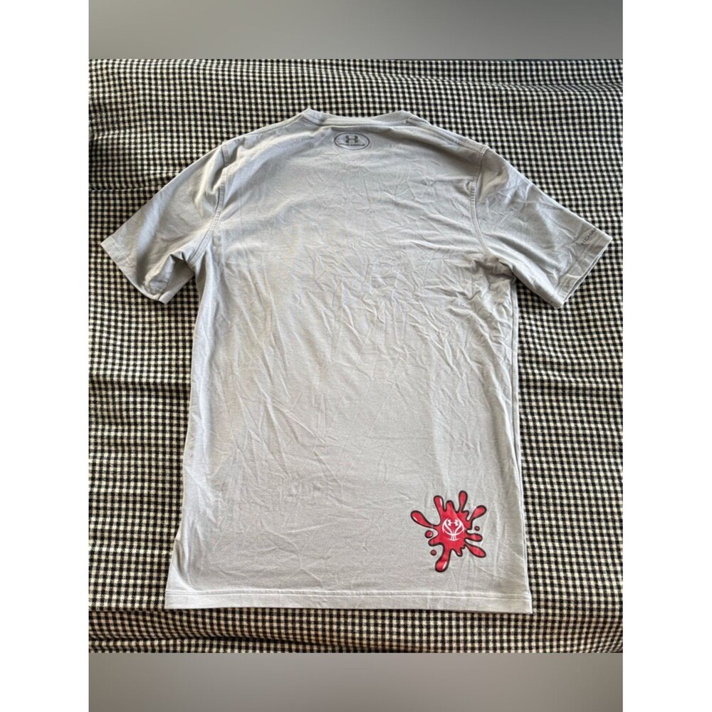 Under Armour Light Gray Burger Graphic Tee with Red and Yellow Accents - Picture 6 of 7